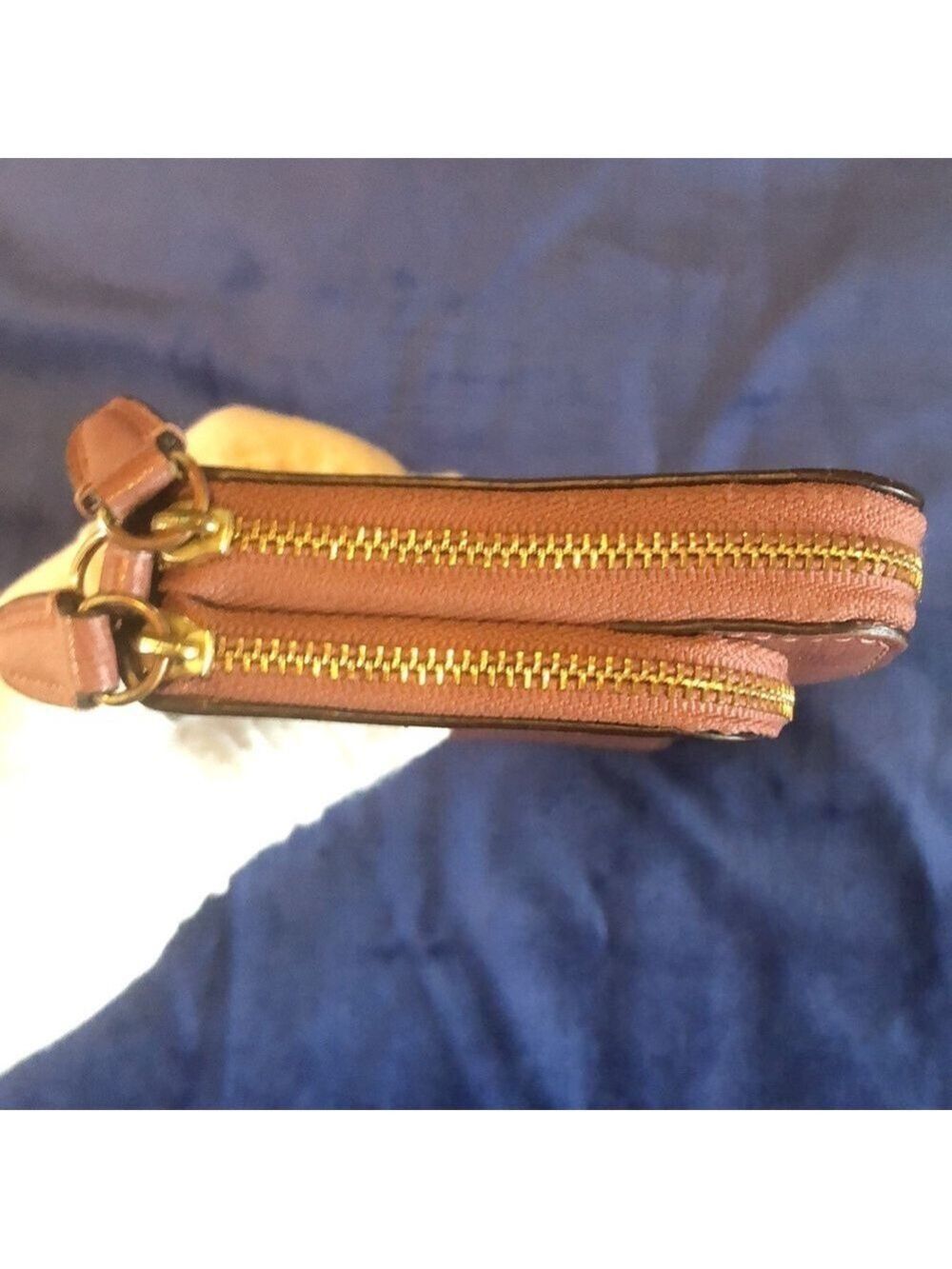Coach Double Zip Around Wallet Wristlet, Mauve - Picture 7 of 14